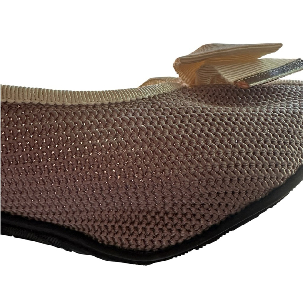 RON WHITE PEEP TOE ALL DAY HEELS W/CONTRASTING BOW & TRIM, MESH FABRIC SZ 38.5 - Picture 6 of 11